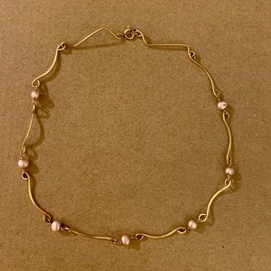 $5 each or 3/$10 pink freshwater pearl and gold necklace